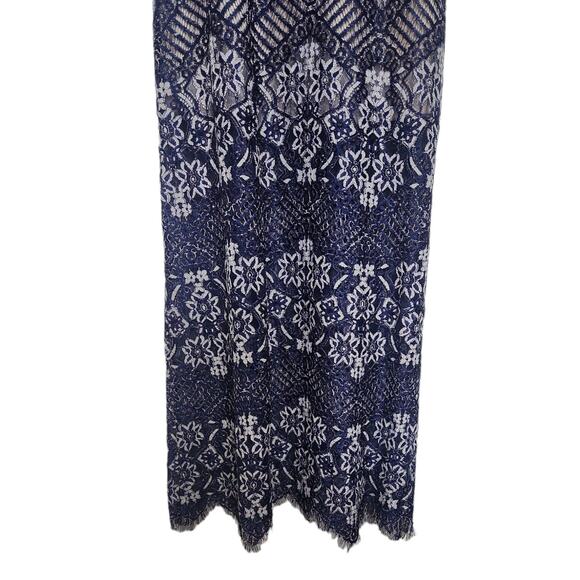 Foxiedox Daleyza Open Back Lace Navy Blue Midi Dress Medium - Picture 6 of 14